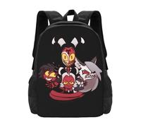 Sac à dos Helluva Boss, sac à dos pour ordinateur portable imprimé 3D, sac à dos léger et décontracté, sac à dos pour livres 16,5 pouces Noir