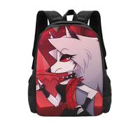 Sac à dos Helluva Boss, sac à dos pour ordinateur portable imprimé 3D, sac à dos léger et décontracté, sac à dos pour livres 16,5 pouces Noir