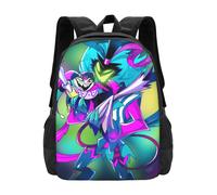 Sac à dos Helluva Boss, sac à dos pour ordinateur portable imprimé 3D, sac à dos léger et décontracté, sac à dos pour livres 16,5 pouces Noir