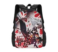 Sac à dos Helluva Boss, sac à dos pour ordinateur portable imprimé 3D, sac à dos léger et décontracté, sac à dos pour livres 16,5 pouces Noir