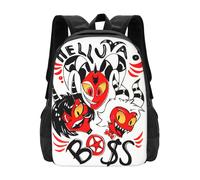 Sac à dos Helluva Boss, sac à dos pour ordinateur portable imprimé 3D, sac à dos léger et décontracté, sac à dos pour livres 16,5 pouces Noir