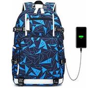Sac à dos - Homme - Imperméable - Motif imprimé triangulaire bleu 30×15×47 cm Bleu G