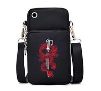 Sac à dos hommes, femmes, katana japonais, mode à épaule, fermeture éclair en bandoulière, téléphone portable, dragon chinois vintage cadeau pour le festival multifonction des mains