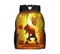 Sac à dos humoristique Crash Bandicoot pour randonnée, sac à dos animé, sac pour ordinateur portable - LDYH260 Noir