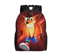 Sac à dos humoristique Crash Bandicoot pour voyage, anime, ordinateur portable - LDYH67 Noir