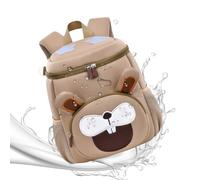 Sac à dos imperméable de grande capacité avec 2 compartiments, kaki, Voir | Animal 3D de dessins animés pour garçons et filles, école, pique-nique, crèche préscolaire