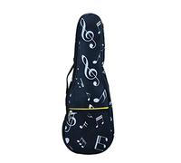 Sac à dos imperméable Oxford 600D avec motif notes de musique pour ukulélé concert 58,4 cm (noir)