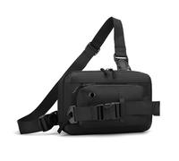 Sac à dos imperméable pour adolescent, poche poitrine décontractée pour sports de plein air, épaule, sac à dos croisé pour homme, sac à bandoulière de sport, Couleur : noir, Einheitsgröße