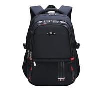 Sac à dos imperméable pour enfants avec compartiment pour ordinateur portable - Sac à dos pour l'école et le collège - Sac à dos d'affaires - Sac à dos léger pour femmes - Noir, 30 x 18 x 45 cm