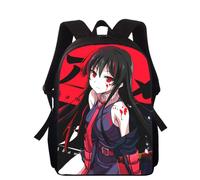 Sac à dos imprimé 3D Anime Akame Ga Kill pour enfants, 40 cm, pour l'école primaire, pour garçons et filles Noir