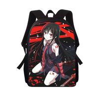 Sac à dos imprimé 3D Anime Akame Ga Kill pour enfants, 40 cm, pour l'école primaire, pour garçons et filles Noir