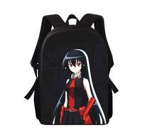 Sac à dos imprimé 3D Anime Akame Ga Kill pour enfants, 40 cm, pour l'école primaire, pour garçons et filles Noir
