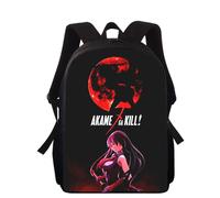 Sac à dos imprimé 3D Anime Akame Ga Kill pour enfants, 40 cm, pour l'école primaire, pour garçons et filles Noir