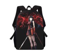 Sac à dos imprimé 3D Anime Akame Ga Kill pour enfants, 40 cm, pour l'école primaire, pour garçons et filles Noir