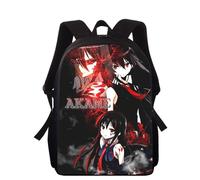Sac à dos imprimé 3D Anime Akame Ga Kill pour enfants, 40 cm, pour l'école primaire, pour garçons et filles Noir