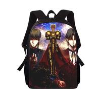 Sac à dos imprimé 3D Anime Fate/Gilgamesh pour enfants, 40 cm, pour l'école primaire, pour garçons et filles Noir