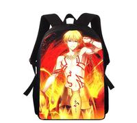 Sac à dos imprimé 3D Anime Fate/Gilgamesh pour enfants, 40 cm, pour l'école primaire, pour garçons et filles Noir