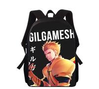 Sac à dos imprimé 3D Anime Fate/Gilgamesh pour enfants, 40 cm, pour l'école primaire, pour garçons et filles Noir