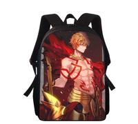 Sac à dos imprimé 3D Anime Fate/Gilgamesh pour enfants, 40 cm, pour l'école primaire, pour garçons et filles Noir
