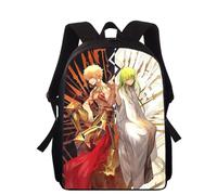 Sac à dos imprimé 3D Anime Fate/Gilgamesh pour enfants, 40 cm, pour l'école primaire, pour garçons et filles Noir