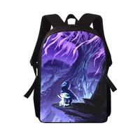 Sac à dos imprimé 3D Ori And The Will Of The Wisps pour enfants, 40 cm, pour l'école primaire, pour garçons et filles Noir