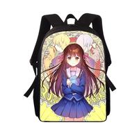 Sac à dos imprimé 3D pour enfants, motif panier de fruits animé, 40 cm, pour l'école primaire, pour garçons et filles Noir