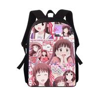 Sac à dos imprimé 3D pour enfants, motif panier de fruits animé, 40 cm, pour l'école primaire, pour garçons et filles Noir
