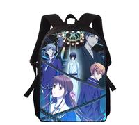 Sac à dos imprimé 3D pour enfants, motif panier de fruits animé, 40 cm, pour l'école primaire, pour garçons et filles Noir