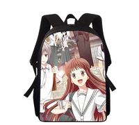 Sac à dos imprimé 3D pour enfants, motif panier de fruits animé, 40 cm, pour l'école primaire, pour garçons et filles Noir