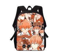 Sac à dos imprimé 3D pour enfants, motif panier de fruits animé, 40 cm, pour l'école primaire, pour garçons et filles Noir