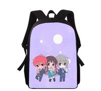 Sac à dos imprimé 3D pour enfants, motif panier de fruits animé, 40 cm, pour l'école primaire, pour garçons et filles Noir