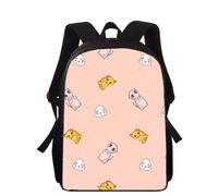 Sac à dos imprimé 3D pour enfants, motif panier de fruits animé, 40 cm, pour l'école primaire, pour garçons et filles Noir
