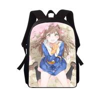 Sac à dos imprimé 3D pour enfants, motif panier de fruits animé, 40 cm, pour l'école primaire, pour garçons et filles Noir