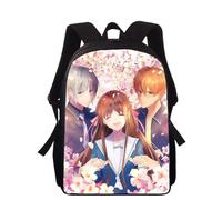 Sac à dos imprimé 3D pour enfants, motif panier de fruits animé, 40 cm, pour l'école primaire, pour garçons et filles Noir