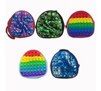 sac à dos imprimé 3D pour ordinateur portable et adolescent, couleur arc-en-ciel, Push Bubble, noir, cartable, jeu en famille amusant Noir