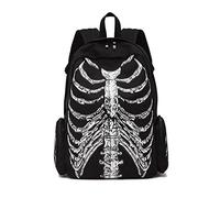 Sac à dos imprimé crâne squelette sac à dos Halloween sac d'école pour adolescents étudiants sac à dos étudiant sac à dos décontracté sac à dos, Noir