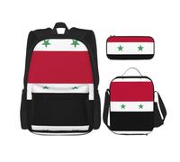 Sac à dos imprimé drapeau américain sac à déjeuner sac à crayons, Drapeau de la Syrie, One Size