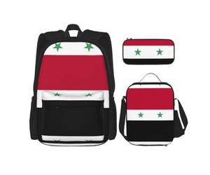 Sac à dos imprimé drapeau américain sac à déjeuner sac à crayons, Drapeau de la Syrie, One Size
