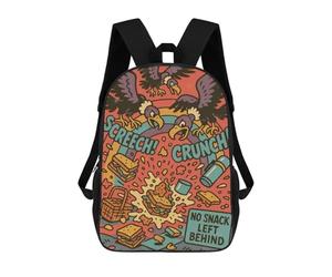 Sac À Dos Imprimé En 3D Cartoon Vultures Picnic Snack Attack Sacs D'école Pour Enfants, Sacs À Livres, Sac À Dos De Voyage Léger, Sac D'école Pour Garçons Et Filles, Élèves Du Collège 17inch