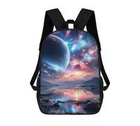 Sac À Dos Imprimé En 3D Galactic Reflections Celestial Landscape Sacs D'école Pour Enfants, Sacs À Dos Grande Capacité Pour Les Voyages, Sacs À Livres Tendance, Sac À Dos Garçon Fille 17inch