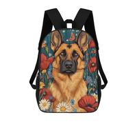 Sac À Dos Imprimé En 3D German Shepherd in Flowers German Shepherd with Bold Blooms Dog Wall Art Print Sacs D'école Pour Enfants, Sacs À Livres, Sac À Dos De Voyage Léger, Sac D'école Pour Garçons E