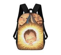 Sac À Dos Imprimé En 3D Nativity Scene Baby Jesus, Mary, Joseph Sacs D'école Pour Enfants, Sacs À Dos Grande Capacité Pour Les Voyages, Sacs À Livres Tendance, Sac À Dos Garçon Fille 17inch
