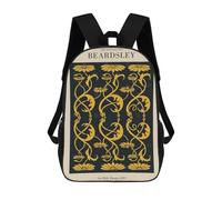 Sac À Dos Imprimé En 3D Pour Enfants Beardsley Art Nouveau Floral Pattern, Sac À Dos Tendance Pour L'école, Les Voyages Et Les Loisirs 17inch, Grand Sac À Dos De Jour Pour Garçons Et Filles