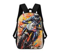 Sac À Dos Imprimé En 3D Rider in Motion Artistic Motorcycle Speed Sacs D'école Pour Enfants, Sacs À Livres, Sac À Dos De Voyage Léger, Sac D'école Pour Garçons Et Filles, Élèves Du Collège 17inch