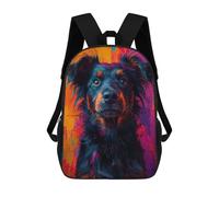 Sac À Dos Imprimé En 3D Shepherd Mix Dog Portrait in Abstract Colors Pop Art Style Sacs D'école Pour Enfants, Sacs À Dos Grande Capacité Pour Les Voyages, Sacs À Livres Tendance, Sac À Dos Garçon Fill