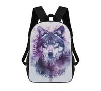 Sac À Dos Imprimé En 3D Wolf Forest Double Exposure Art Print-1 Sacs D'école Pour Enfants, Sacs À Livres, Sac À Dos De Voyage Léger, Sac D'école Pour Garçons Et Filles, Élèves Du Collège 17inch