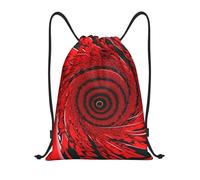 Sac À Dos Imprimé en Spirale De Vortex De Fleurs Rouges Sac De Sport Résistant Sacs À Cordon Unisexe Gym Sack pour Camping Voyage Gym