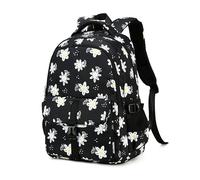Sac à dos imprimé marguerites ou fleurs pour filles - Sac d'école primaire et secondaire décontracté, C01-noir, C01, Floral Kids" ou "Young Girls Style"