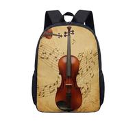 Sac à dos imprimé partitions de violon 43,2 cm vintage instrument classique sac d'école rétro orchestre partitions sac à livres pour adolescents et enfants, 02, L, Minimaliste