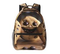 Sac à dos imprimé pépites de chocolat pour enfants filles cartable avec bandoulière réglable décontracté sac à bandoulière pour ordinateur portable, Noir , Taille unique